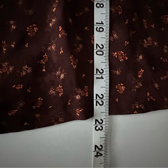 Vintage Women's Brown Floral Blouse 3/4 Sleeve Peter Pan Collar - Picture 9 of 12